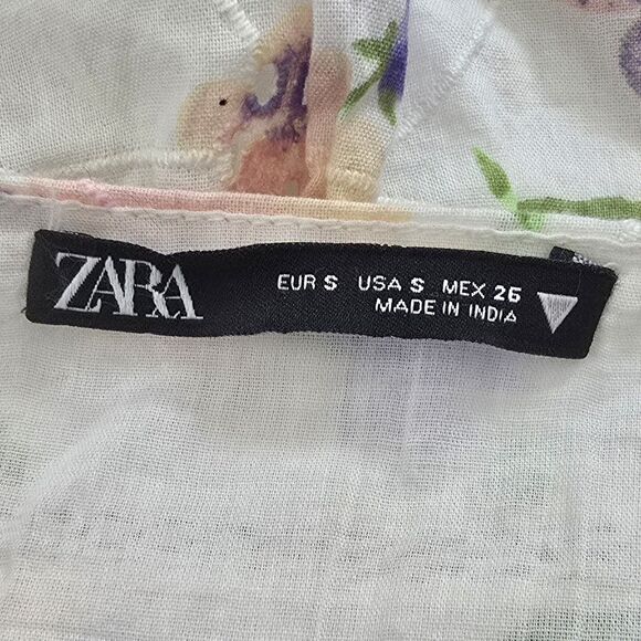 Zara Mini Skirt Women's Size Small White Floral Tiered Ruffles Eyelet Lace Boho - Picture 5 of 10